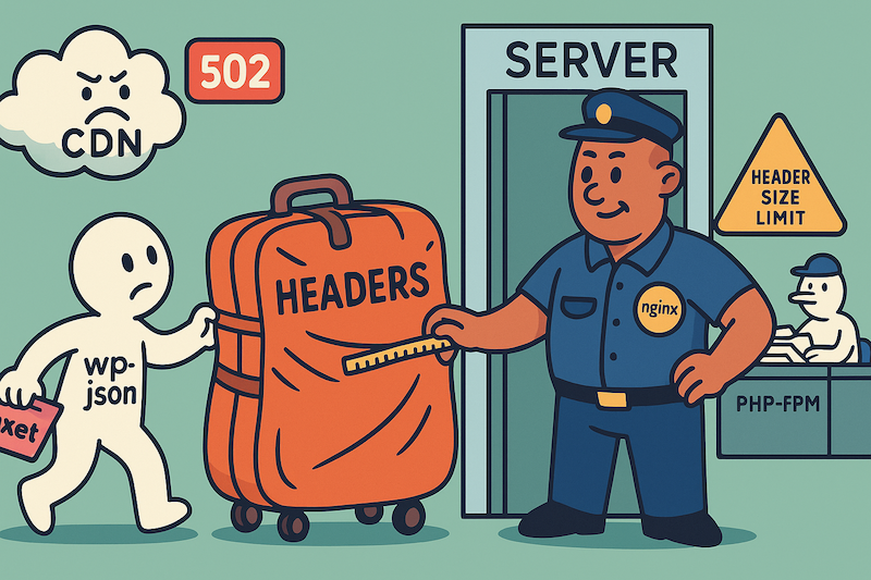 Chasing a 502 on /wp-json: when headers get too big